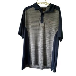 Greg Norman for Tasso Elba Mens XL Golf Polo Shirt Play Dry Blue Heathered Gray‎